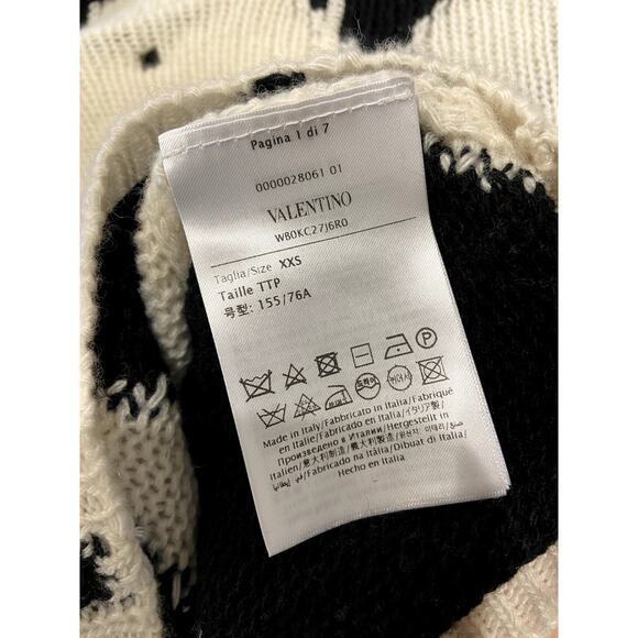 Valentino Roll-Neck Diamond Wool And Cashmere Sweater size XXS - Picture 9 of 10